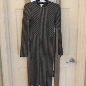 Silver and Black midi dress