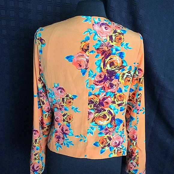 Under Skies Floral Print Jacket Size Medium - Picture 3 of 6
