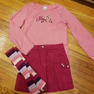 ⭐REDUCED⭐ Gymboree corduroy skort, top & tights 7