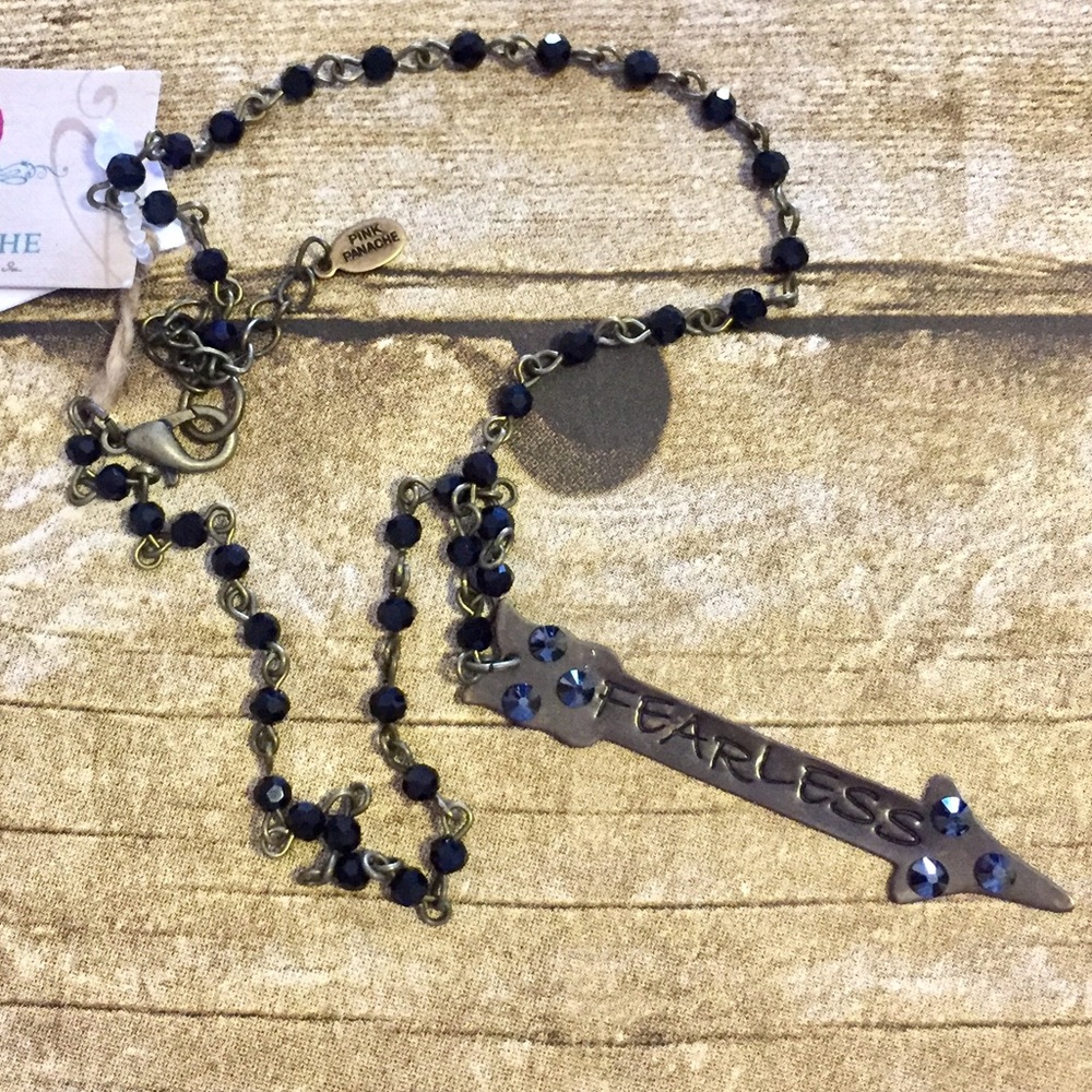 Pink Panache Fearless Arrow Necklace