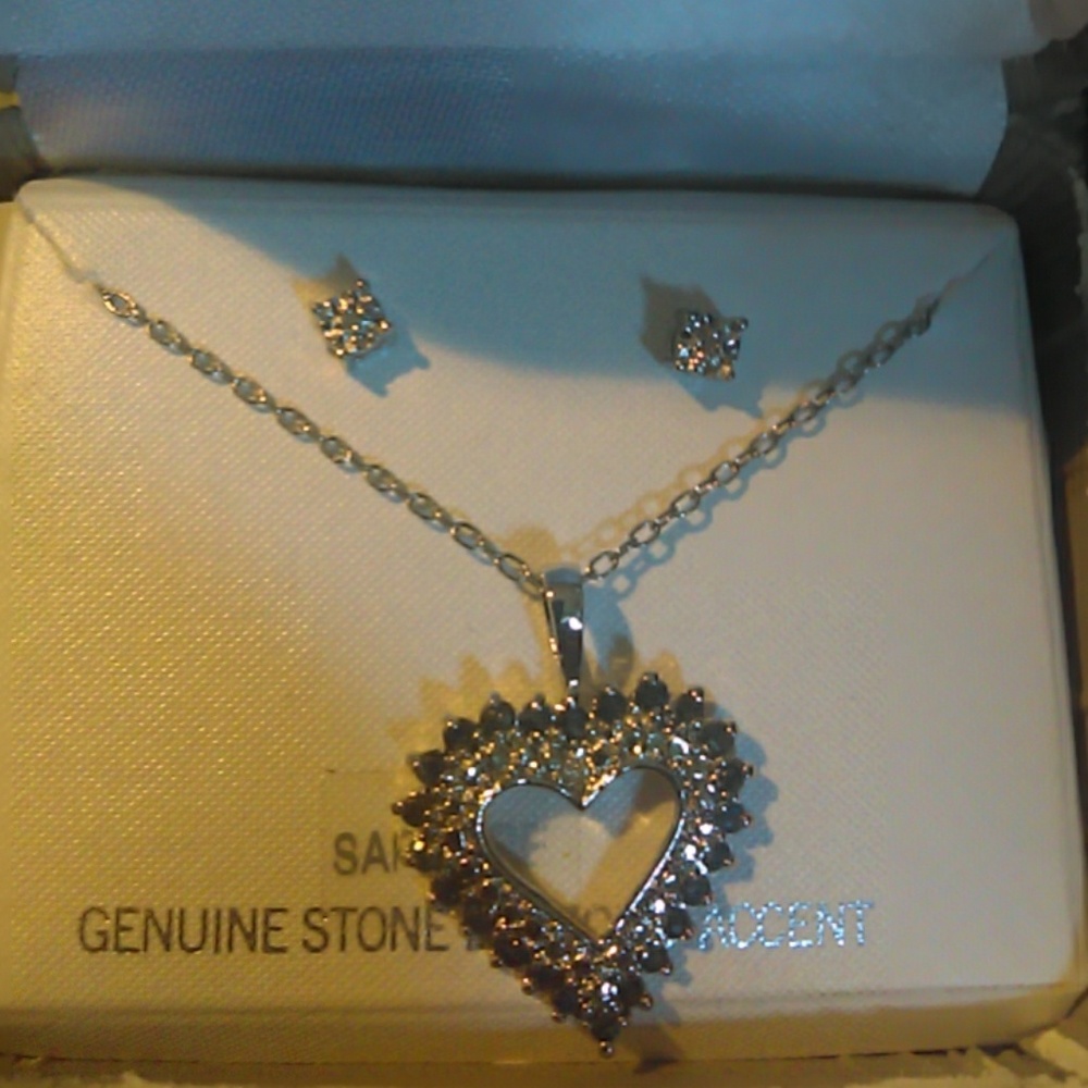 Sapphire Necklace and earring set