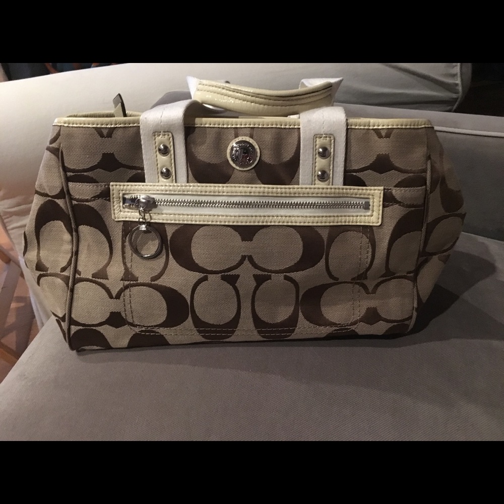 Brown canvas logo COACH