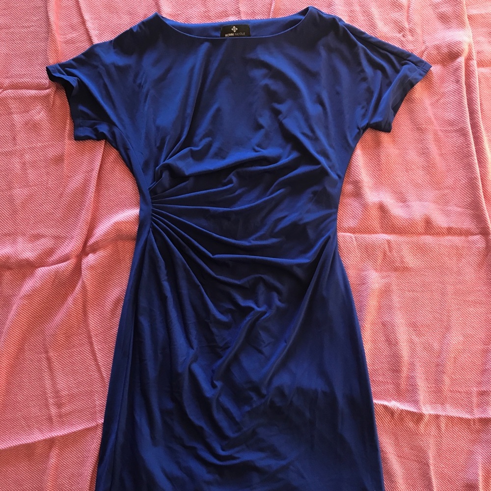 Ruched Blue Dress