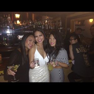 Cream dress with bottom half is sequins