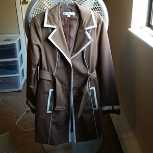 New York and Company Trenchcoat with Leather sz M