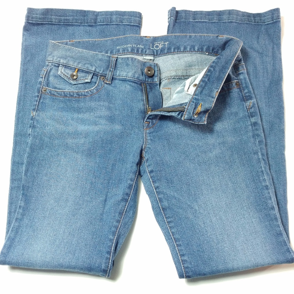 ANN TAYLOR LOFT sz 6 jeans MODERN FLARE low rise
