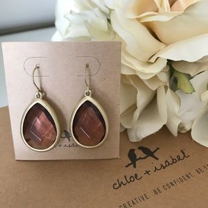 Minaret Light Rose Teardrop Earrings