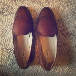 Massimo Dutti Wingtip-Style Loafers Size 37