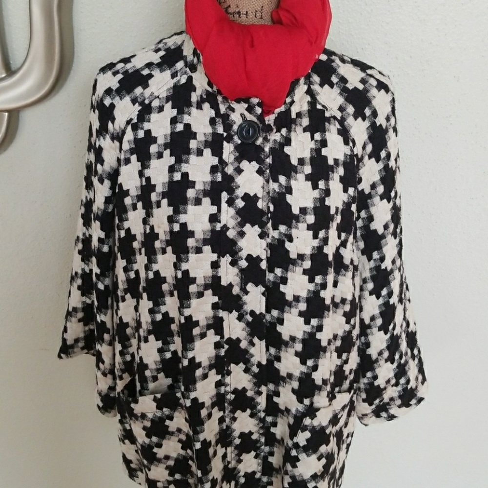 👠Houndstooth Jacket with Pockets/Narue Collar