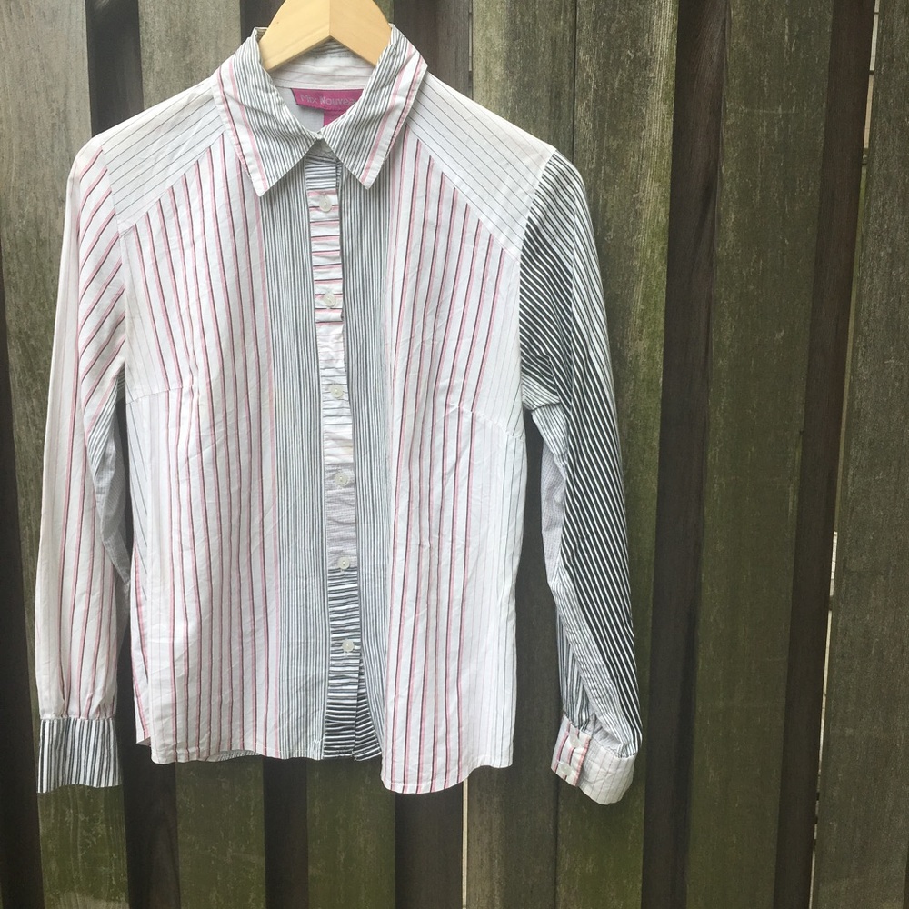 Mix Nouveau Multi-Stripe Vintage Blouse