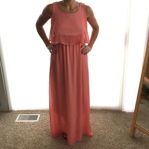 Peach maxi dress