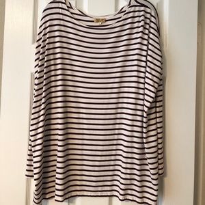 Maroon & White stripe Piko Top