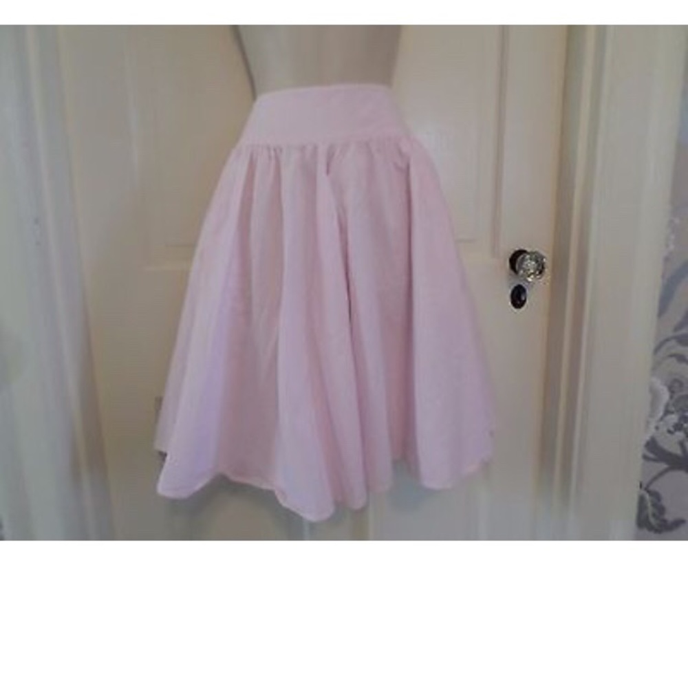 Ralph Lauren seersucker pink & white stripe skirt