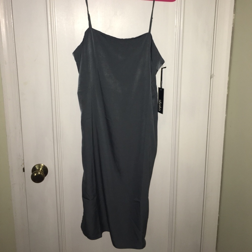 Midi silk-inspired Lulu teal dress