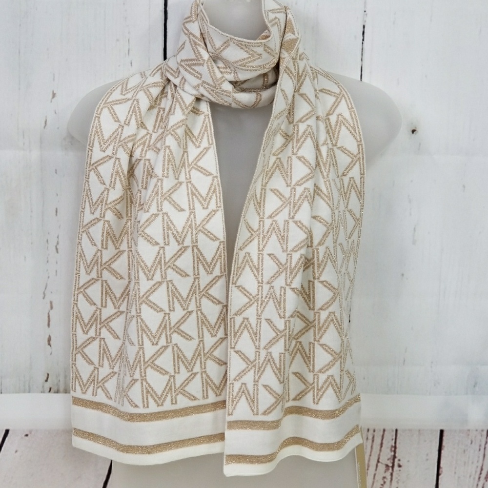 MICHAEL KORS SCARF - Cream / Gold metallic - Picture 2 of 4