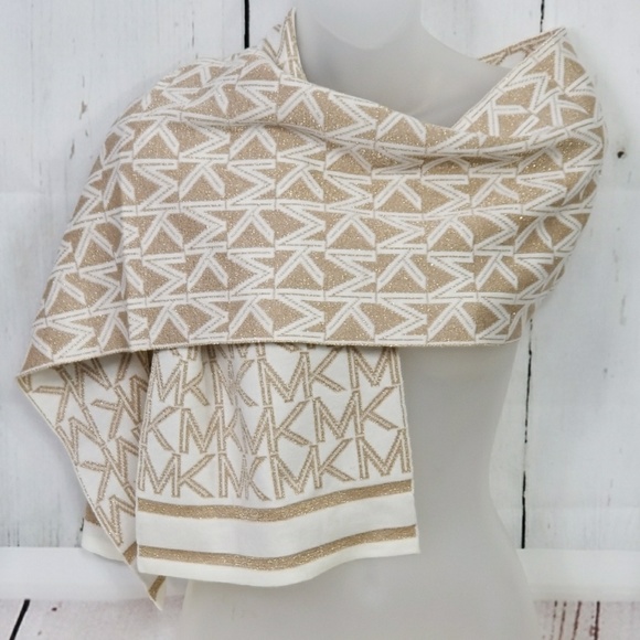 MICHAEL KORS SCARF - Cream / Gold metallic - Picture 3 of 4