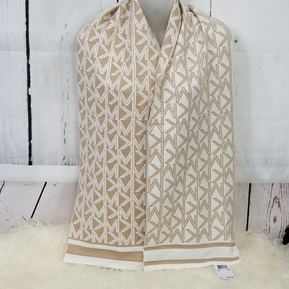 MICHAEL KORS SCARF - Cream / Gold metallic - Picture 4 of 4