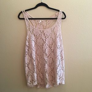 Lace razor back tank top