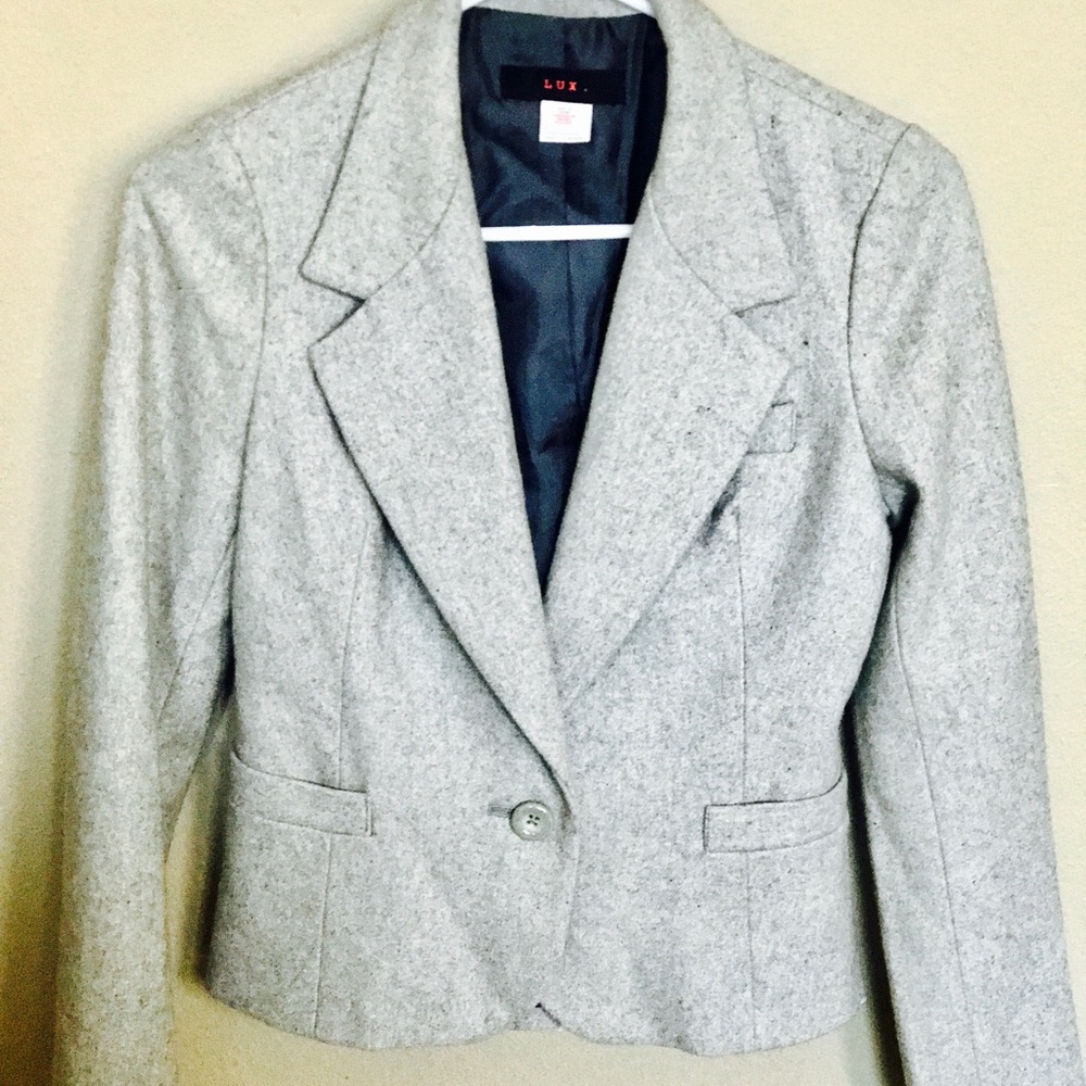 Classic Heather Gray Wool Blazer
