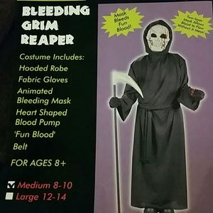 Bleeding Grim Reaper Skeleton Costume