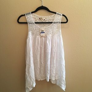 Crochet white tank top