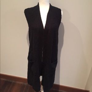 Long black sweater vest - M/L