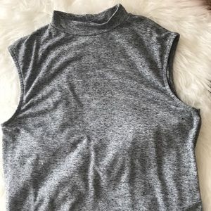 Missguided mock neck sleeveless grey tank top