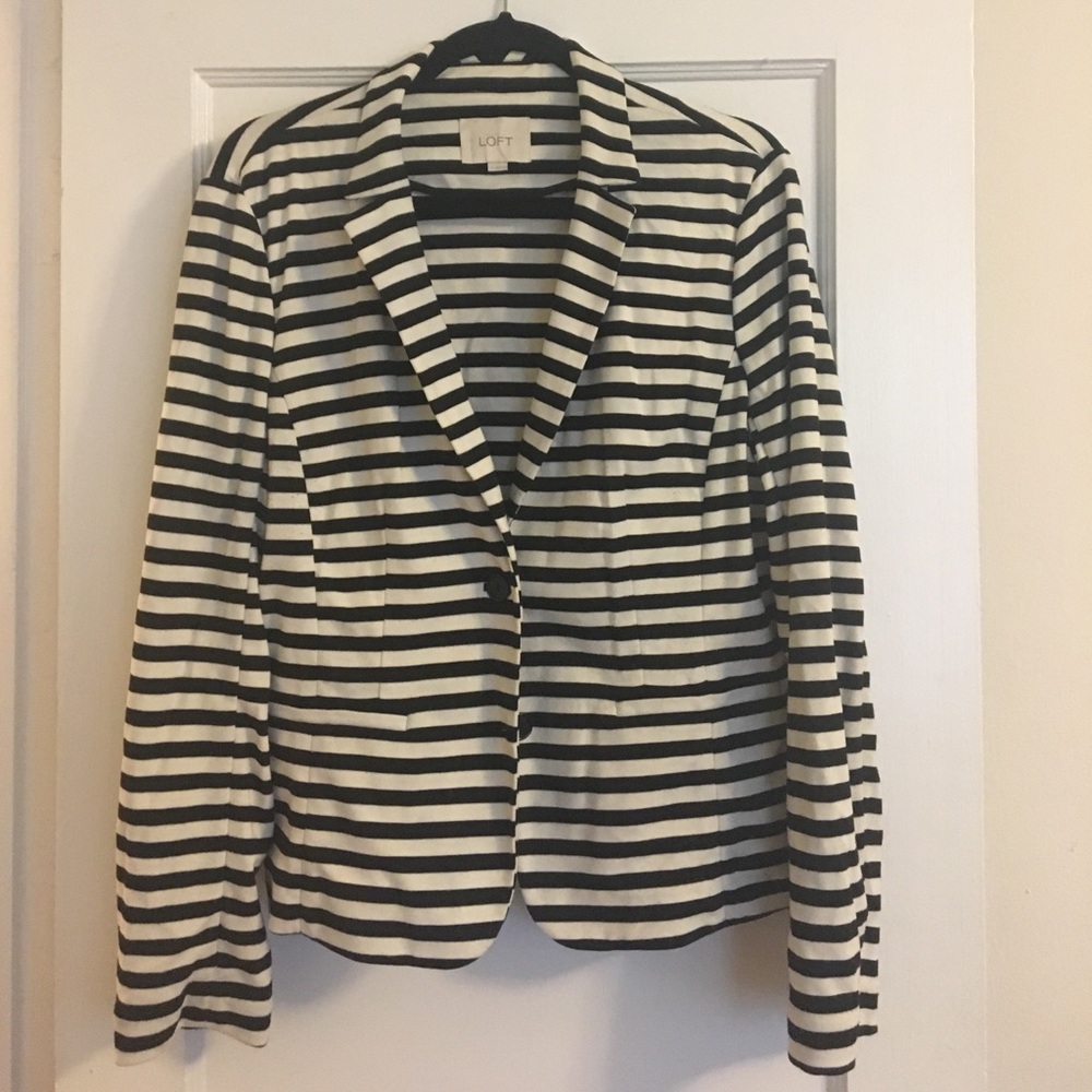 Loft Striped Sweater Blazer