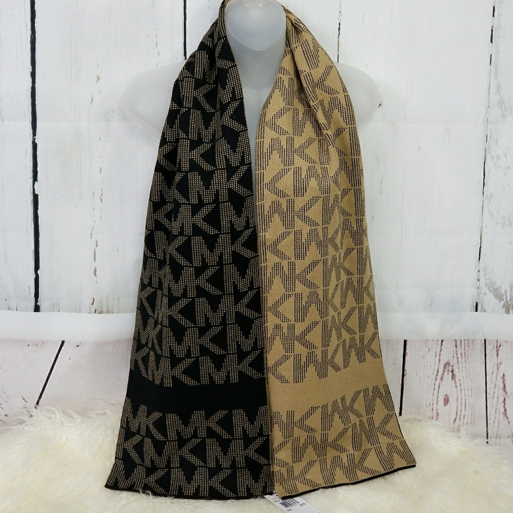 LAST 1MICHAEL KORS SCARF black and tan - Picture 2 of 4