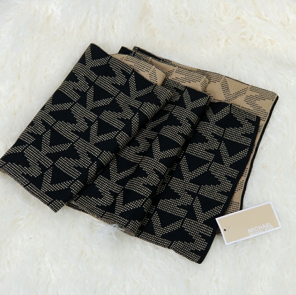 LAST 1MICHAEL KORS SCARF black and tan - Picture 3 of 4