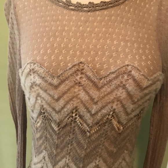 Free People Chevron Sweater Dress Sz S - Picture 2 of 8