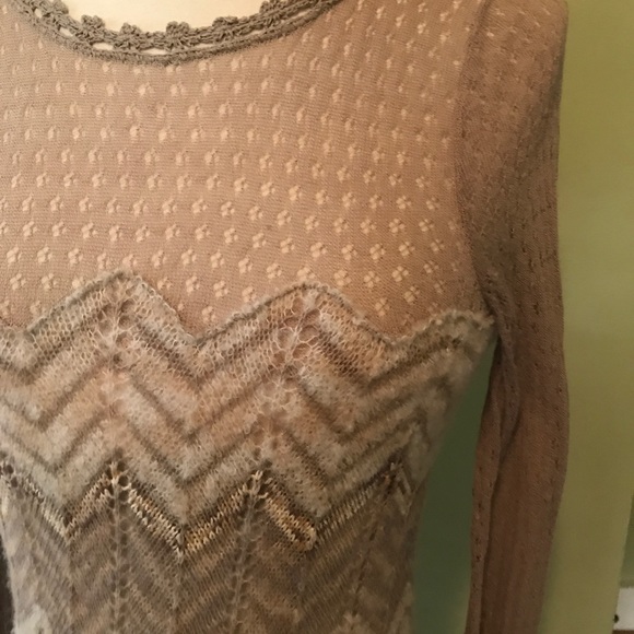 Free People Chevron Sweater Dress Sz S - Picture 3 of 8