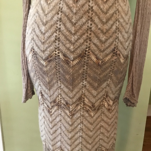 Free People Chevron Sweater Dress Sz S - Picture 5 of 8