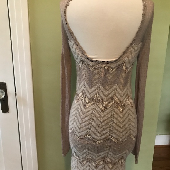 Free People Chevron Sweater Dress Sz S - Picture 6 of 8