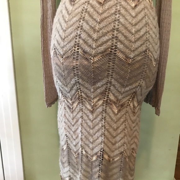 Free People Chevron Sweater Dress Sz S - Picture 7 of 8