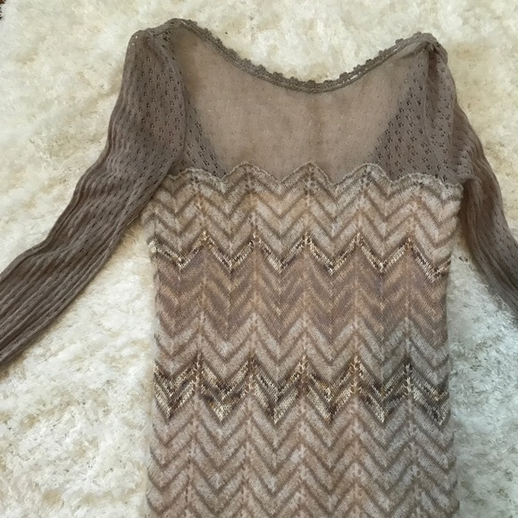 Free People Chevron Sweater Dress Sz S - Picture 8 of 8