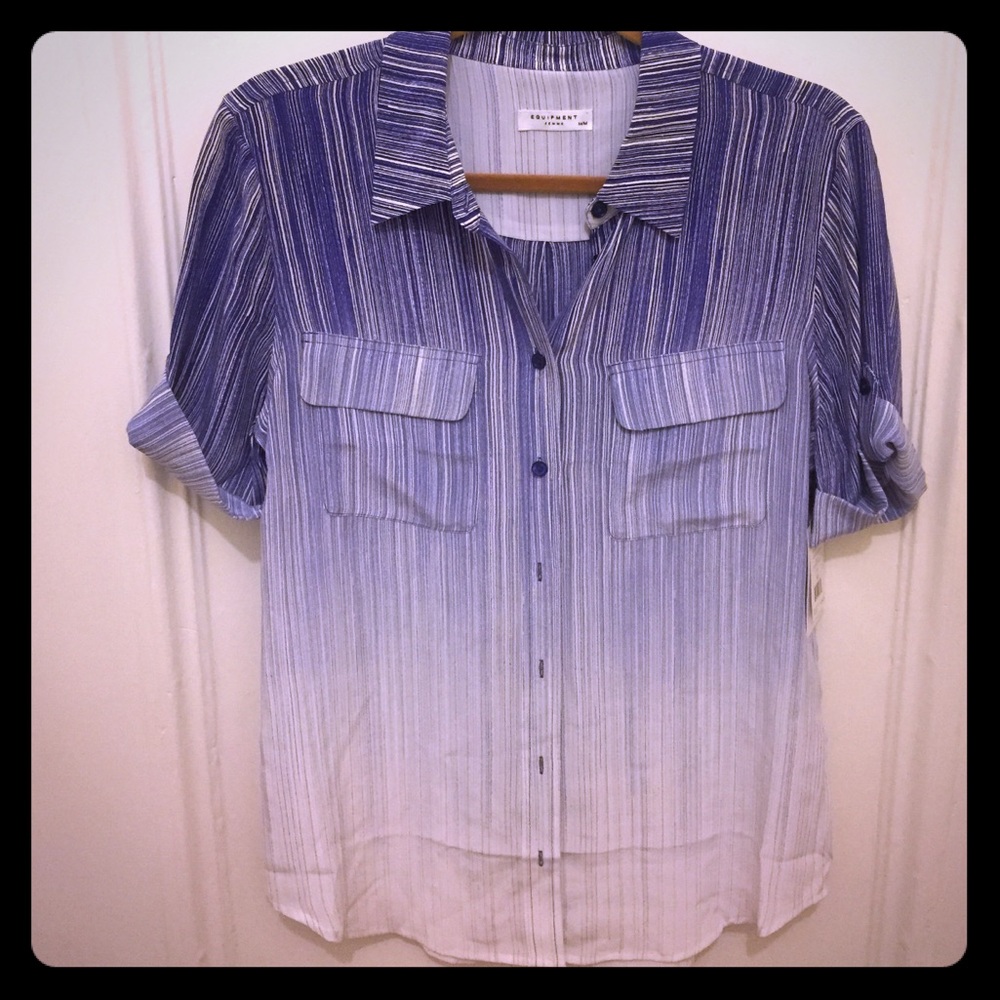NWT Equipment silk short sleeve button down