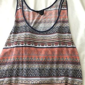 Cute boho pattern cropped tank top