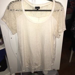 Torrid Cream Top with Lace