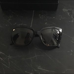 PRADA Black/Gold Polarized Butterfly Sunglasses