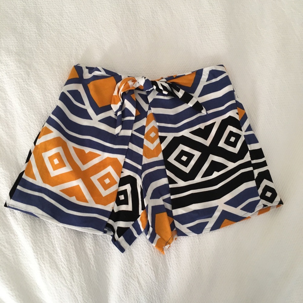 Ella Moss printed shorts with wrap front.