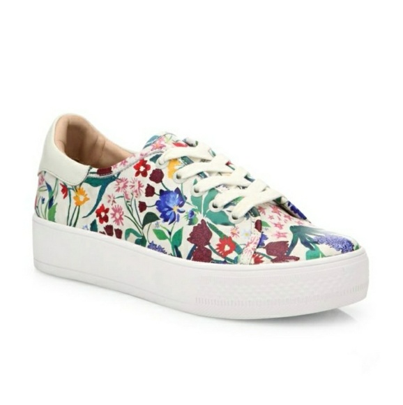floral platform sneakers