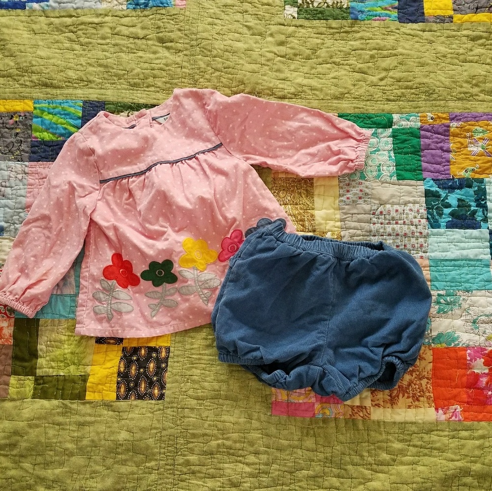 Corduroy top and bloomers