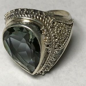 4ct Blue Topaz Sterling Silver Ring Size 6 NWT