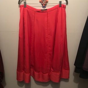 Coral Banana Republic midi skirt