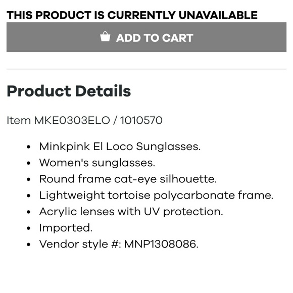 MINKPINK El Loco Sunglasses NEW - Picture 4 of 8