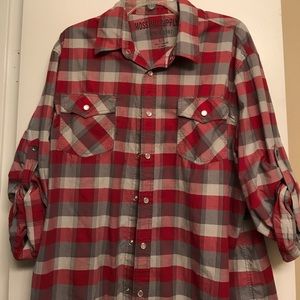 Mens plaid button up, like new condition