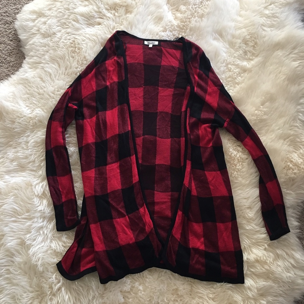 Buffalo check cardigan