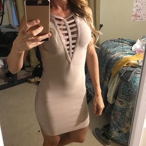 Bebe bandage dress with caging details Never worn!