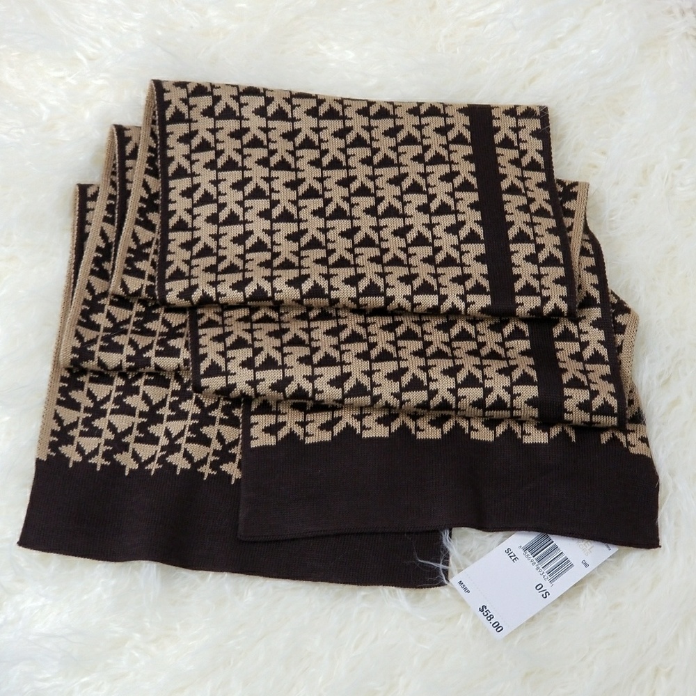 <LAST 1> MICHAEL KORS SCARF TAN - BROWN - Picture 3 of 4